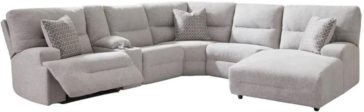 Signature Design by Ashley® Acklen Place 6-Piece Pewter Right-Arm Facing Chaise Power Reclining Sectional