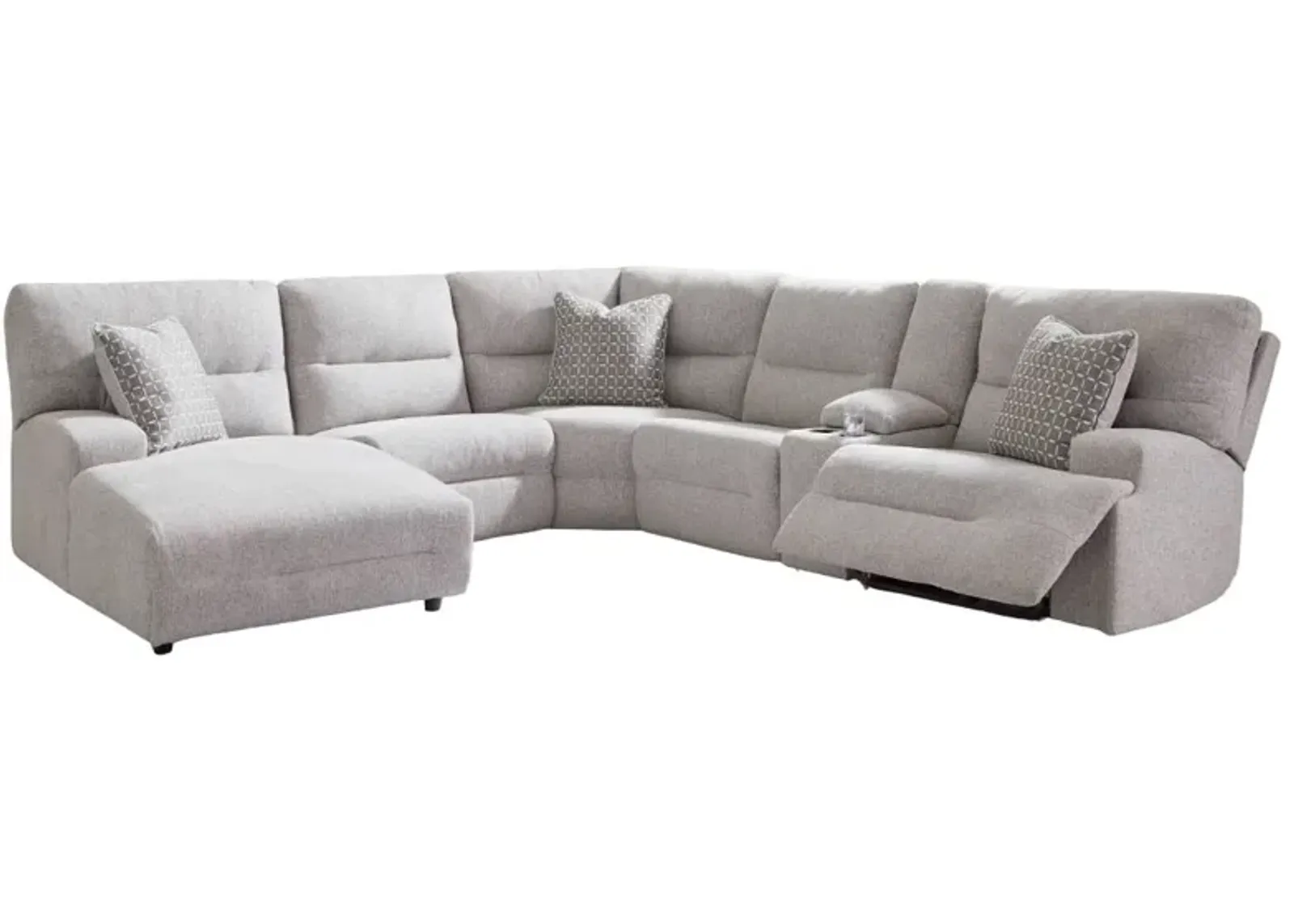 Signature Design by Ashley® Acklen Place 6-Piece Pewter Left-Arm Facing Chaise Power Reclining Sectional