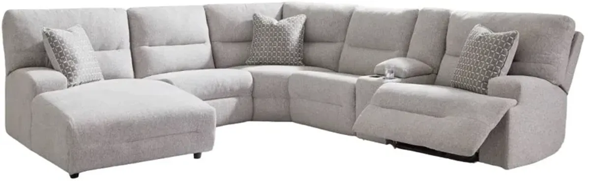 Signature Design by Ashley® Acklen Place 6-Piece Pewter Left-Arm Facing Chaise Power Reclining Sectional