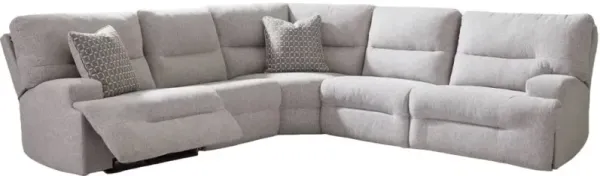 Signature Design by Ashley® Acklen Place 5-Piece Pewter Curved Power Reclining Sectional