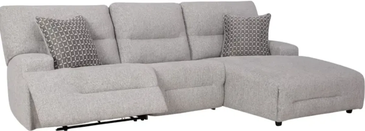 Signature Design by Ashley® Acklen Place 3-Piece Pewter Right-Arm Facing Power Reclining Sectional and Chaise