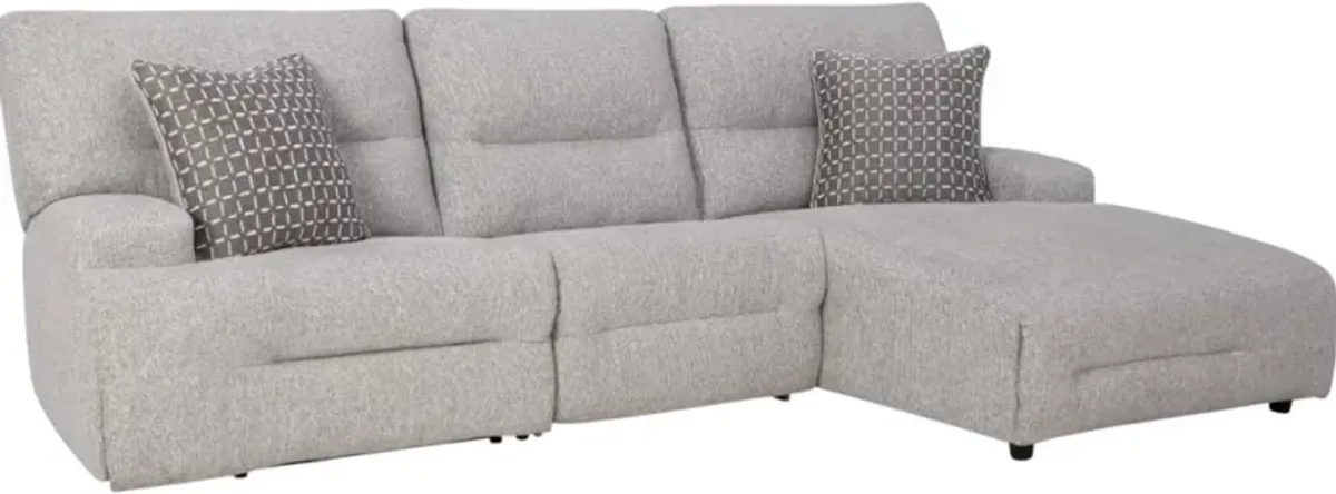 Signature Design by Ashley® Acklen Place 3-Piece Pewter Power Reclining Right-Arm Facing Sectional