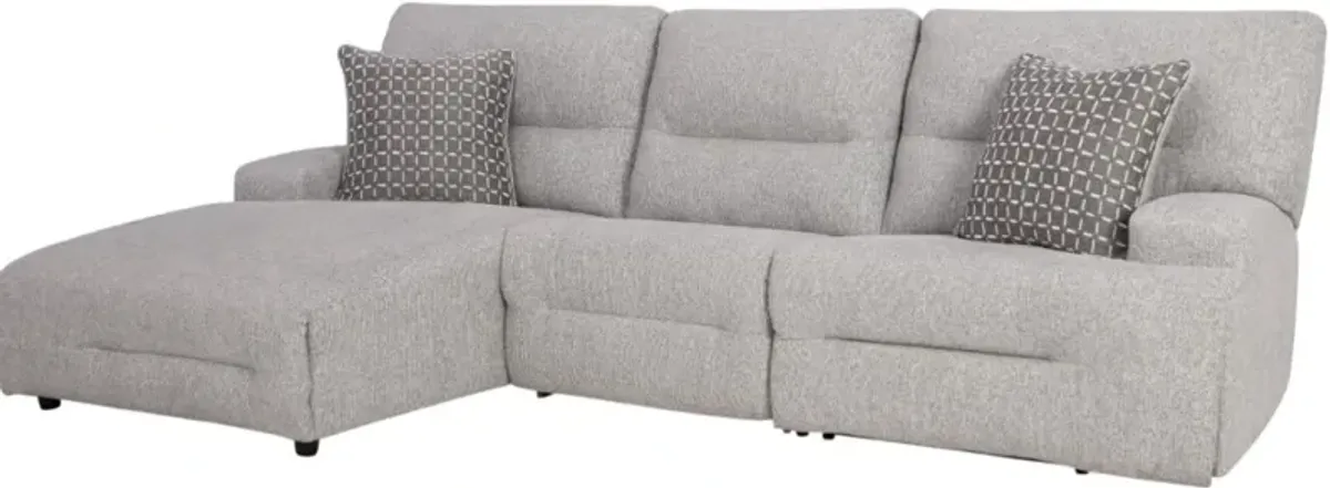 Signature Design by Ashley® Acklen Place 3-Piece Pewter Power Reclining Left-Arm Facing Sectional