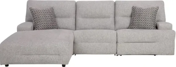 Signature Design by Ashley® Acklen Place 3-Piece Pewter Left Arm Facing Power Reclining Sectional with Chaise