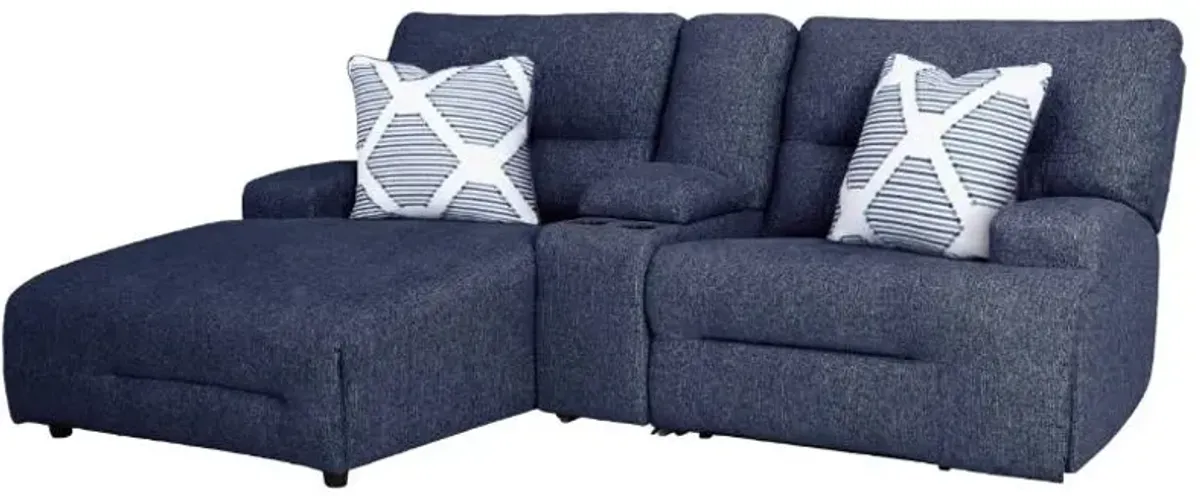 Signature Design by Ashley® Acklen Place 3-Piece Navy Power Reclining Sectional Sofa