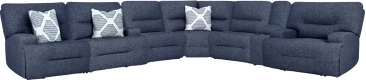 Signature Design by Ashley® Acklen Place 7-Piece Navy Modular Power Reclining Sectional