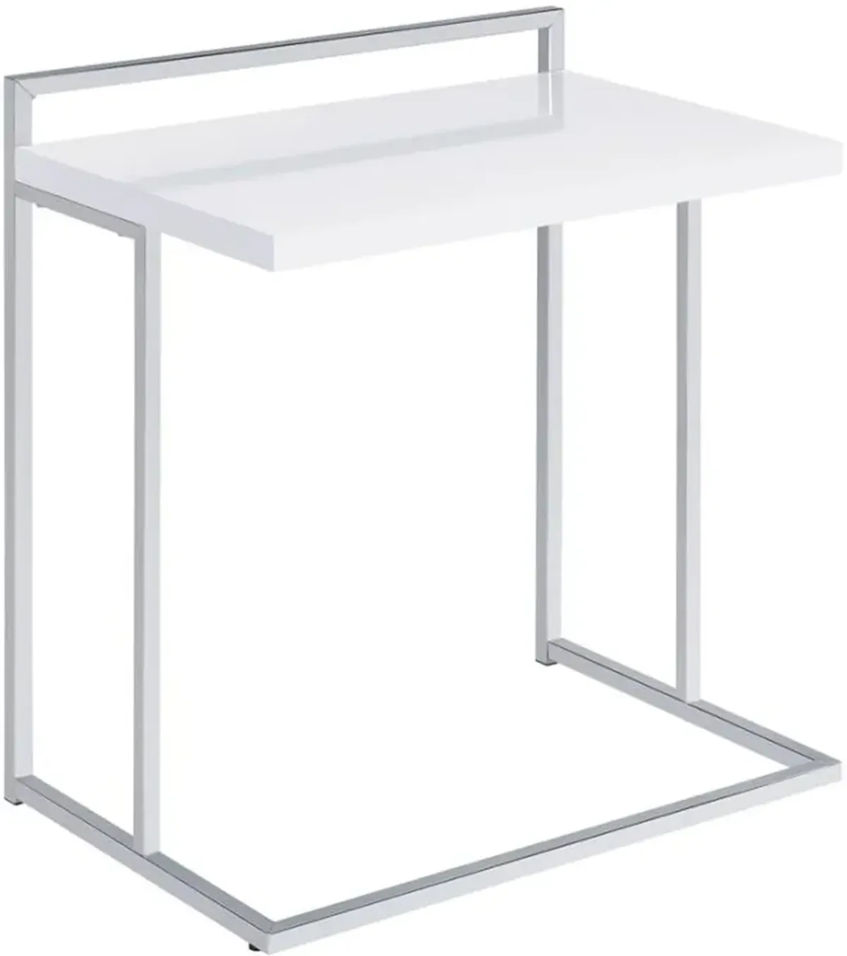 Coaster® Dani White High Gloss Snack Table with Chrome Base