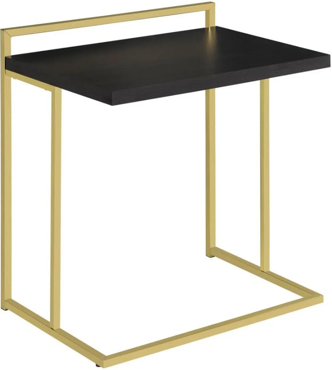 Coaster® Dani Cappuccino Snack Table with Matte Brass Frames