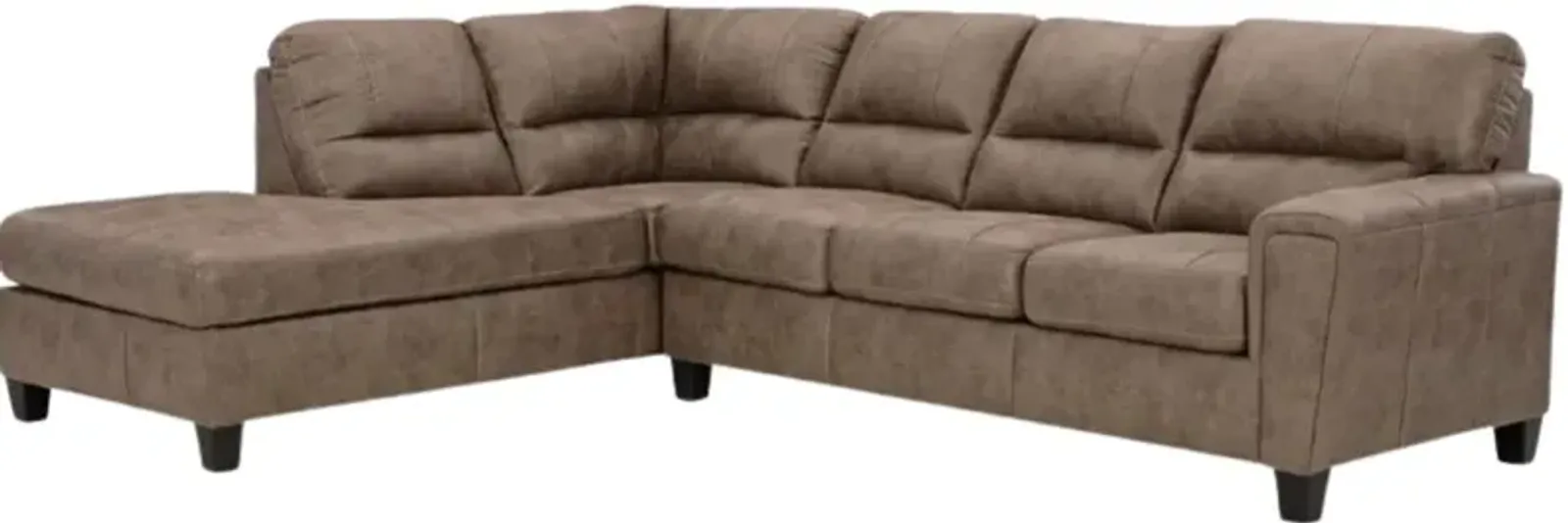 Signature Design by Ashley® Navi 2-Piece Fossil Left Arm Facing Sofa Sleeper Chaise Sectional