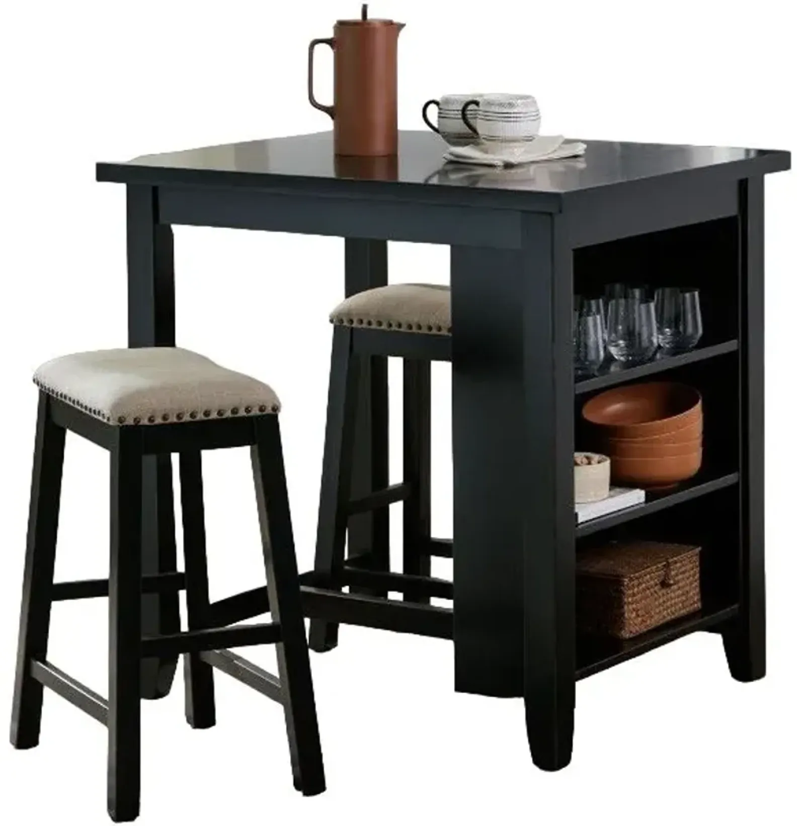 Liberty Furniture Brook Creek 3-Piece Black Counter Set