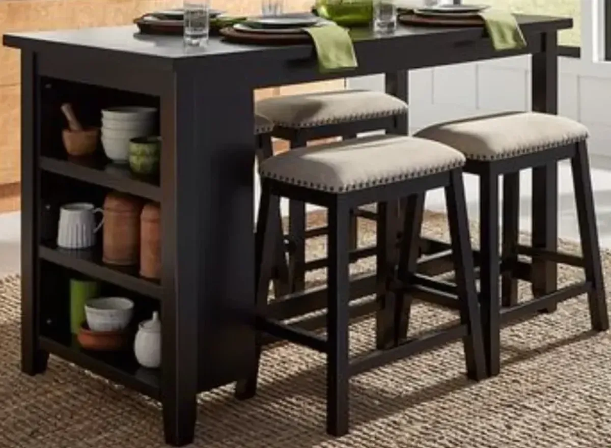 Liberty Furniture Brook Creek 5-Piece Black Counter Set