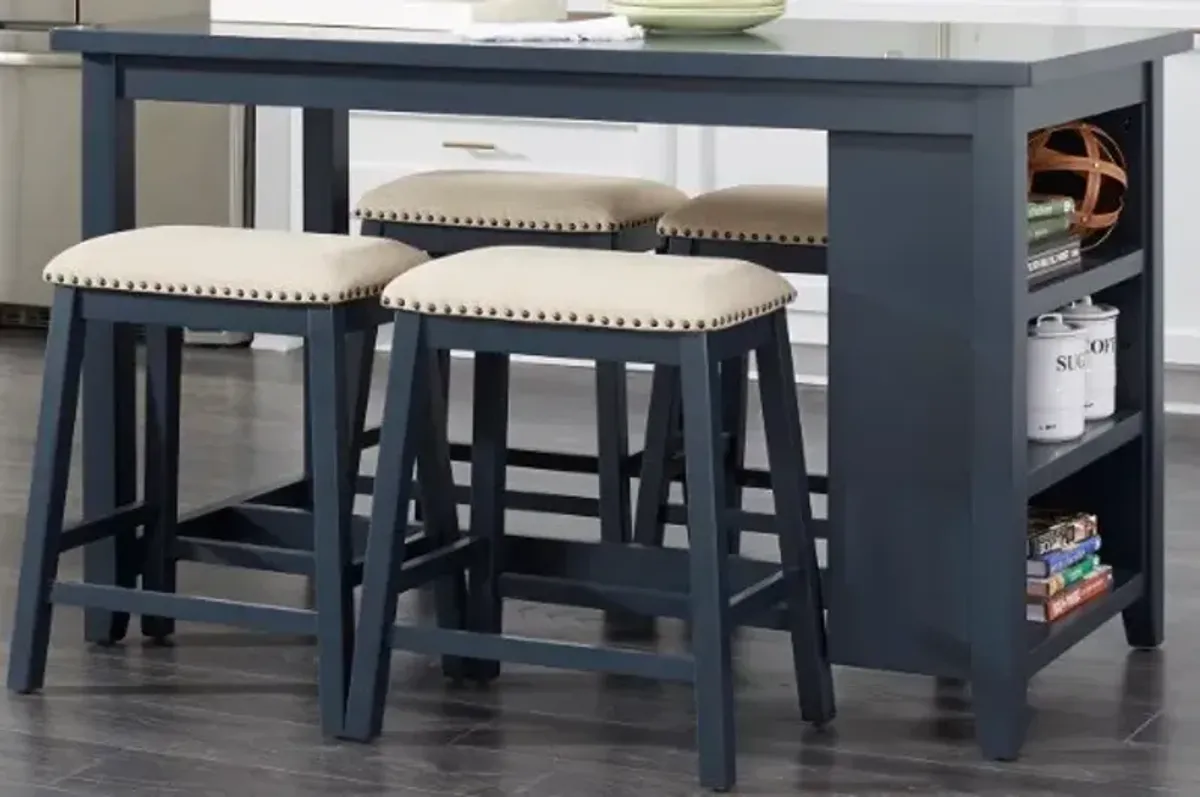 Liberty Furniture Brook Creek 5-Piece Navy Counter Table Set