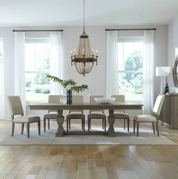 Liberty Furniture Westfield 7-Piece Havana Brown/Sand Trestle Dining Set