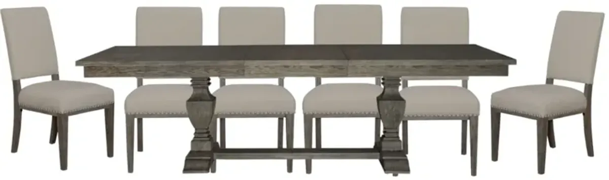 Liberty Furniture Westfield 7-Piece Havana Brown/Sand Trestle Dining Set