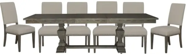 Liberty Furniture Westfield 7-Piece Havana Brown/Sand Trestle Dining Set