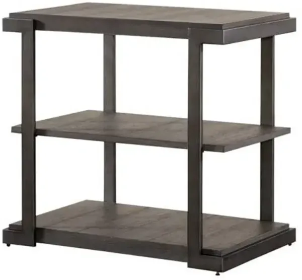 Liberty Furniture Modern View Gauntlet Gray Tiered End Table