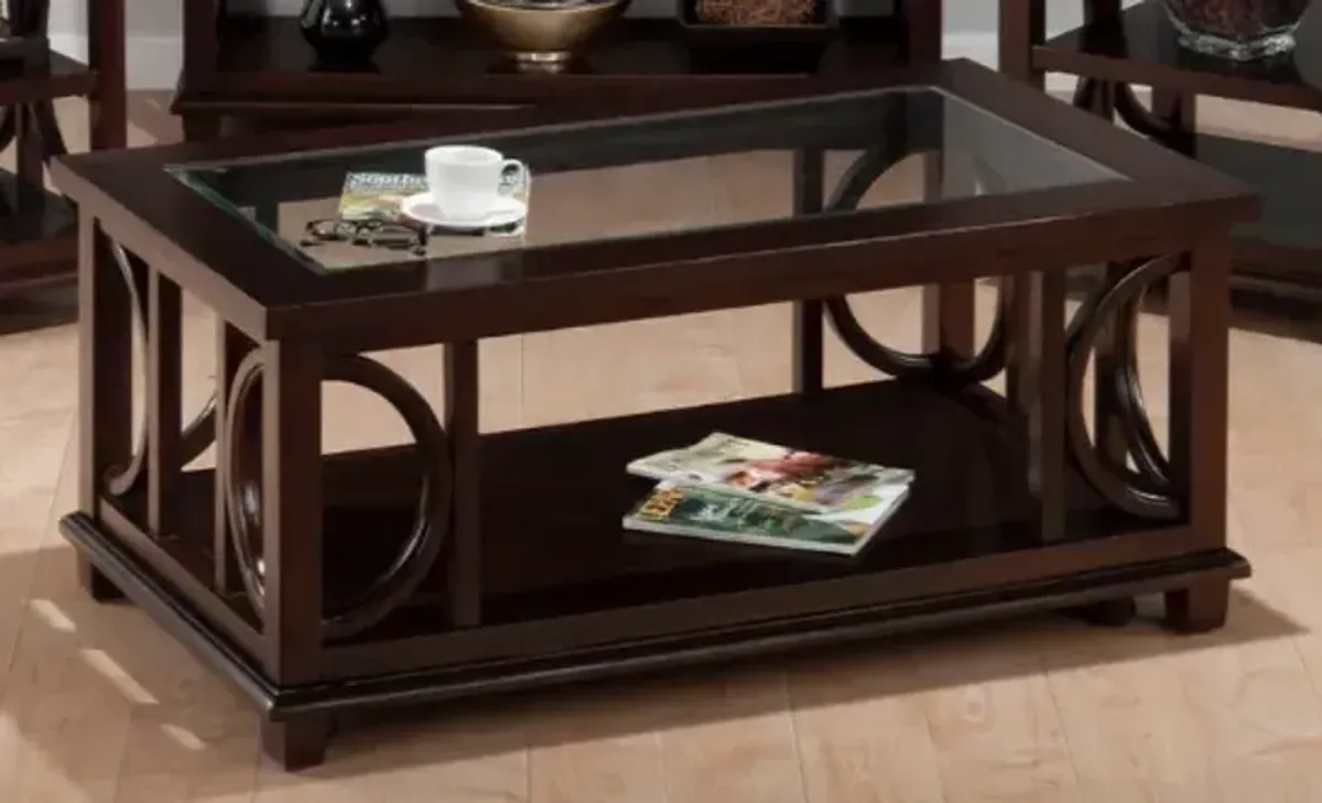 Jofran Inc. Panama Brown Cocktail Table with Glass Top Insert