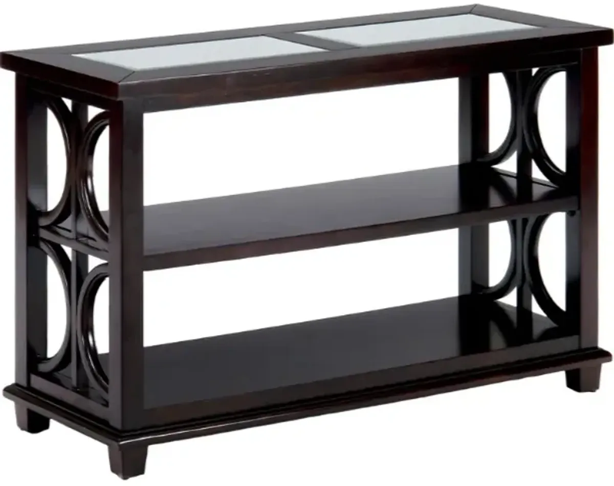 Jofran Inc. Panama Brown Console Table with Glass Top Inserts