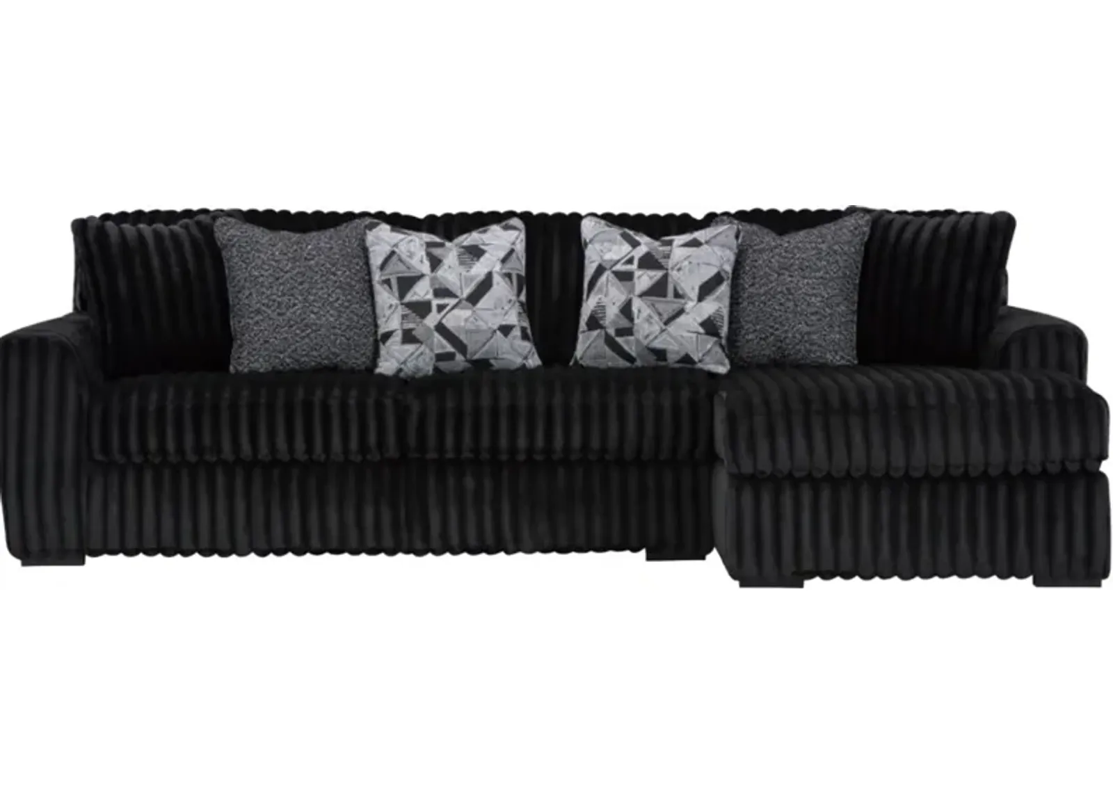 Signature Design by Ashley® Midnight-Madness 2-Piece Onyx Right-Arm Facing Sectional Sofa and Chaise