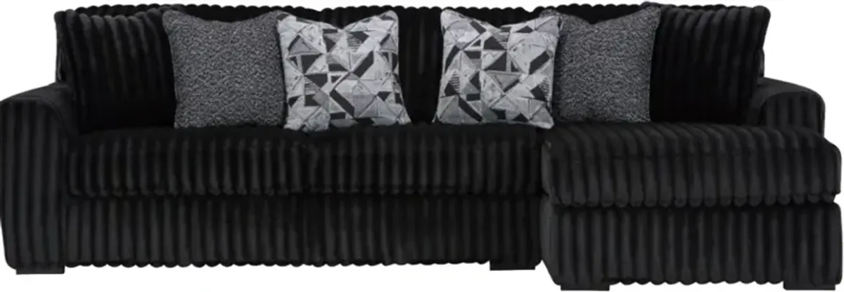 Signature Design by Ashley® Midnight-Madness 2-Piece Onyx Right-Arm Facing Sectional Sofa and Chaise