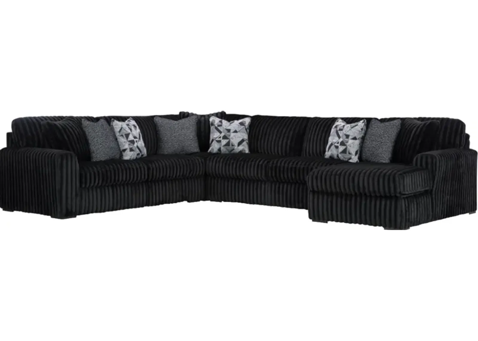 Signature Design by Ashley® Midnight-Madness 4-Piece Onyx U-Shape Sectional and Chaise