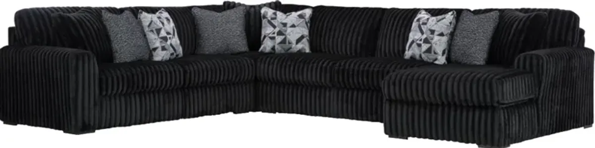 Signature Design by Ashley® Midnight-Madness 4-Piece Onyx U-Shape Sectional and Chaise