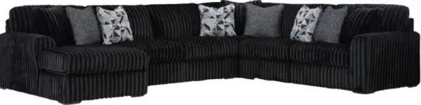Signature Design by Ashley® Midnight-Madness 4-Piece Onyx U-Shape Chaise Sectional
