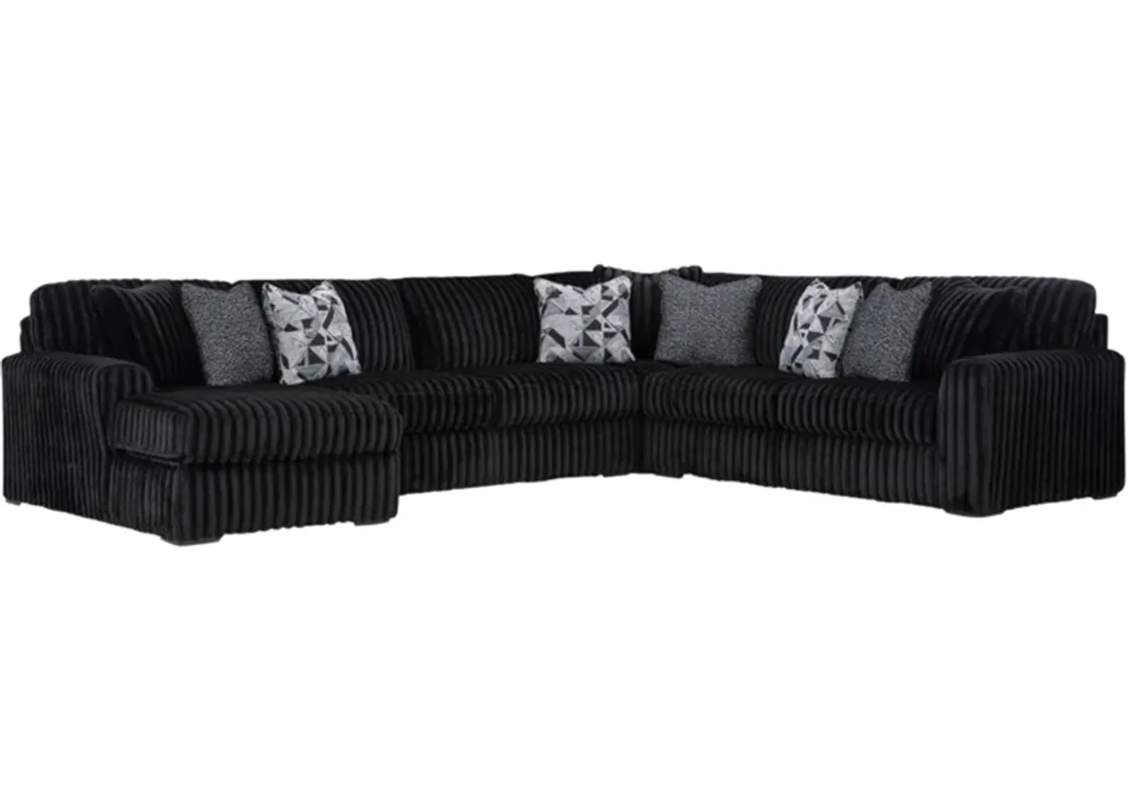 Signature Design by Ashley® Midnight-Madness 4-Piece Onyx Left Arm Facing Sectional