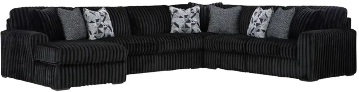 Signature Design by Ashley® Midnight-Madness 4-Piece Onyx Left Arm Facing Sectional