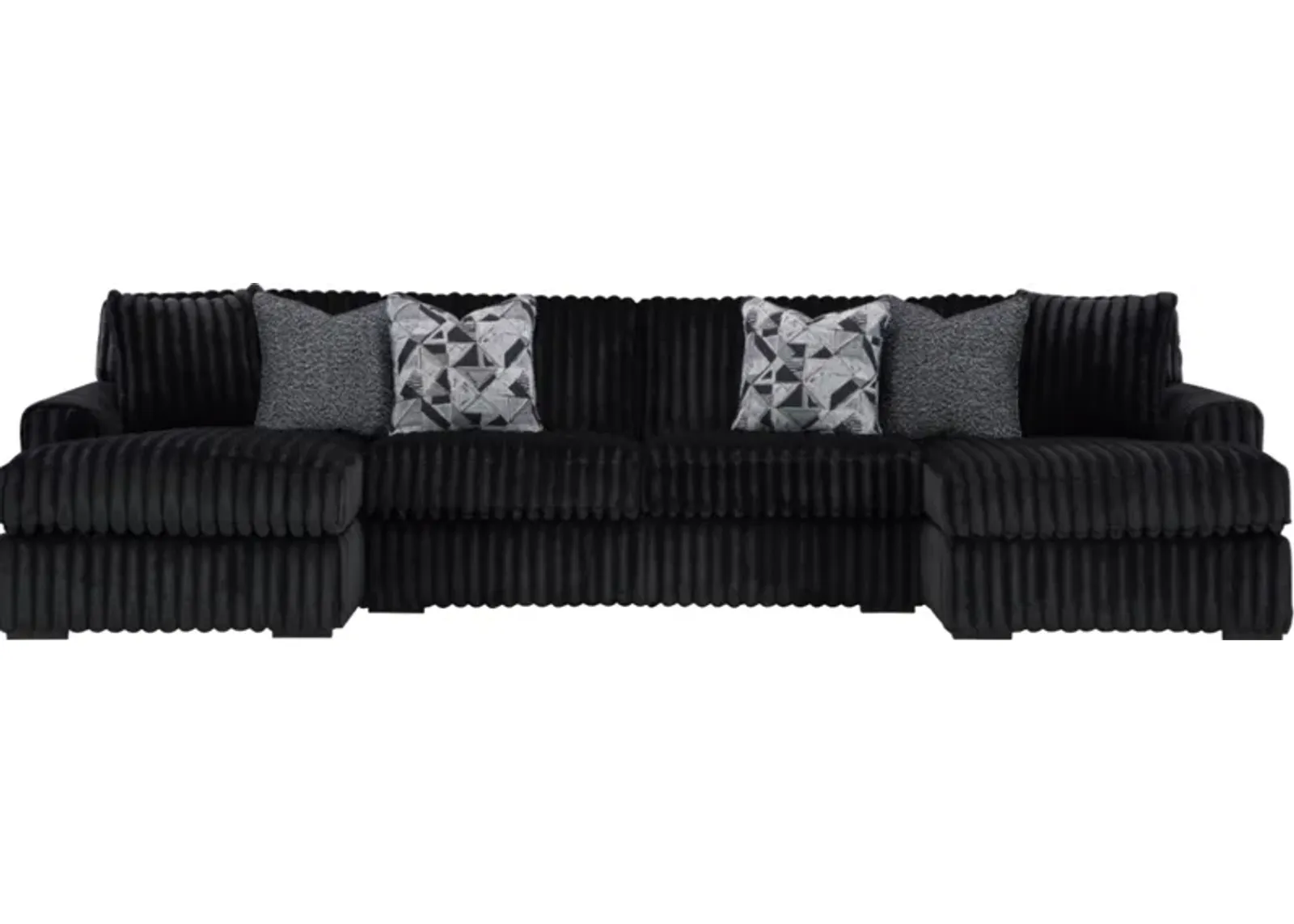 Signature Design by Ashley® Midnight-Madness 3-Piece Onyx U-Shape Sectional and Chaise