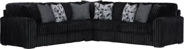 Signature Design by Ashley® Midnight-Madness 3-Piece Onyx Curved Sectional