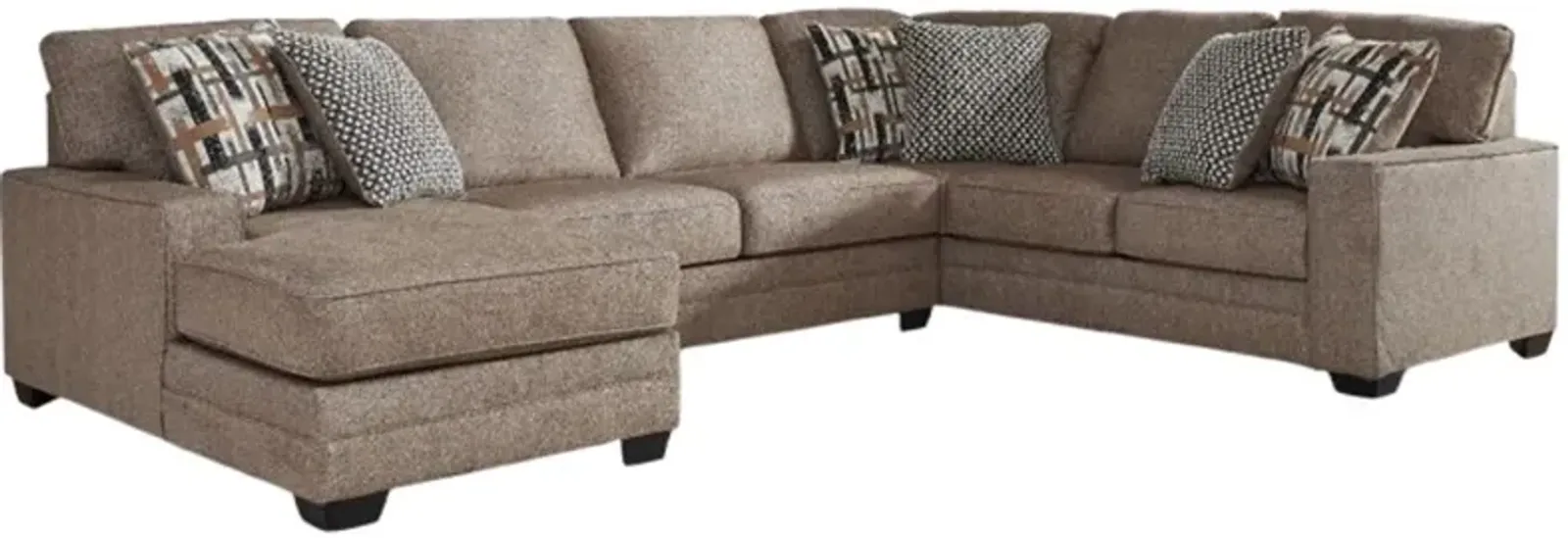 Signature Design by Ashley® Cannonbrook 3-Piece Nutmeg Left Arm Facing Chaise Sectional