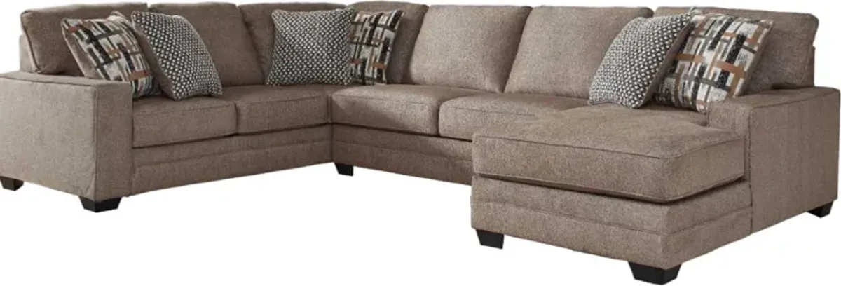 Signature Design by Ashley® Cannonbrook 3-Piece Nutmeg Right-Arm Facing Sectional and Chaise