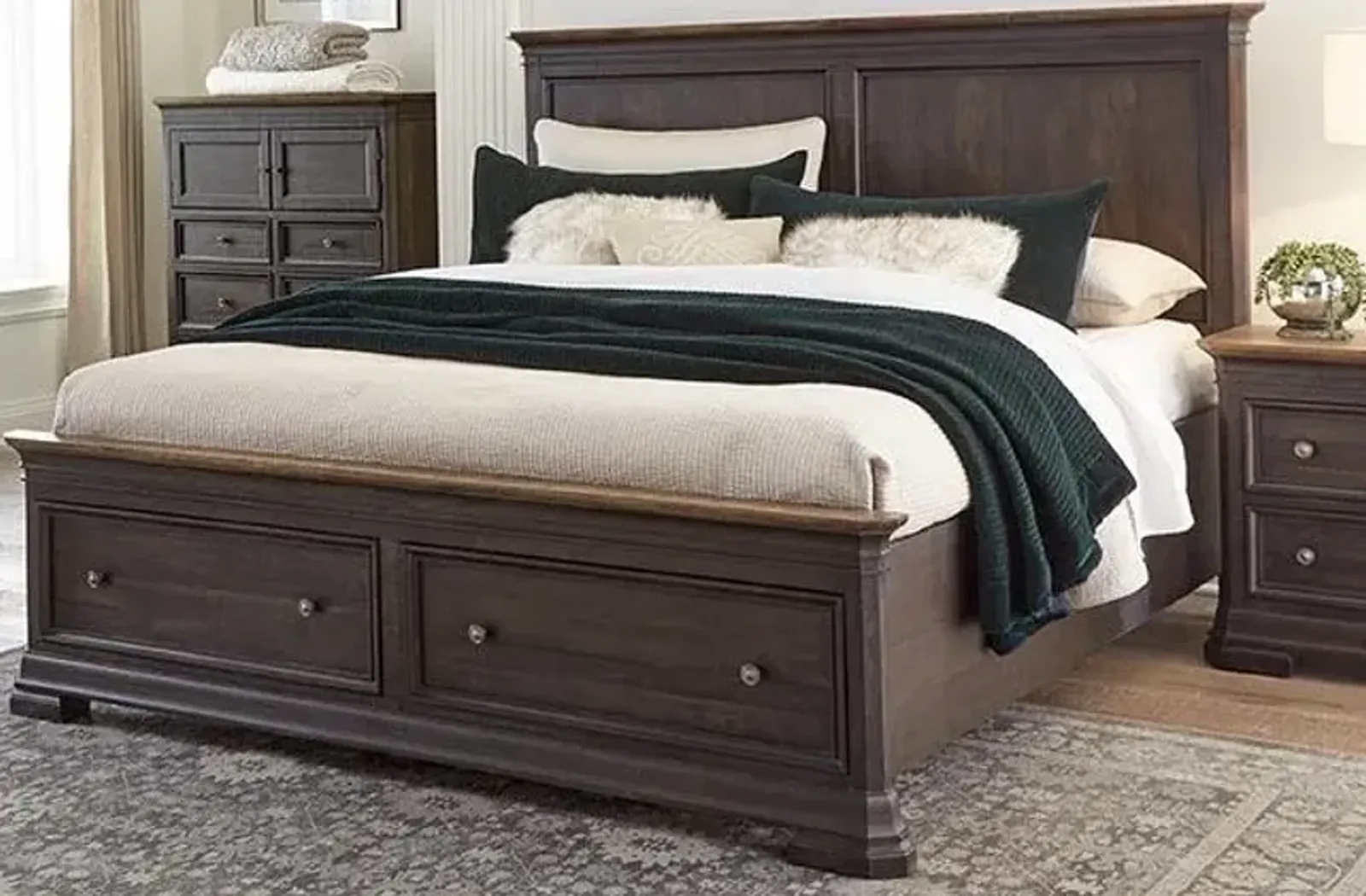 Napa Furniture Design Grand Louie Dark Brown Queen Bed