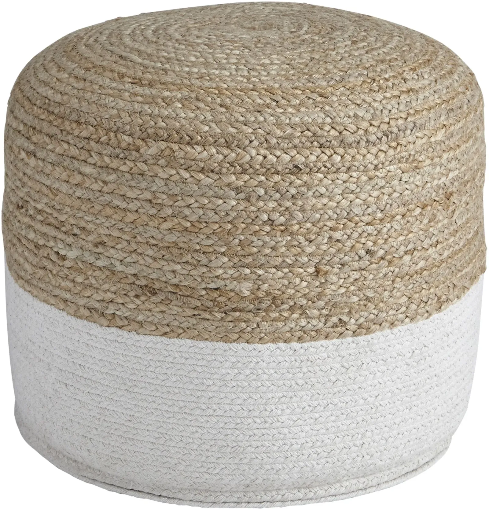 Signature Design by Ashley® Sweed Valley Natural/White Round Pouf