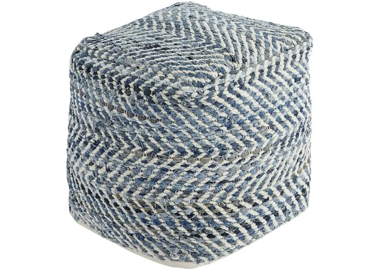 Signature Design by Ashley® Chevron Blue Pouf