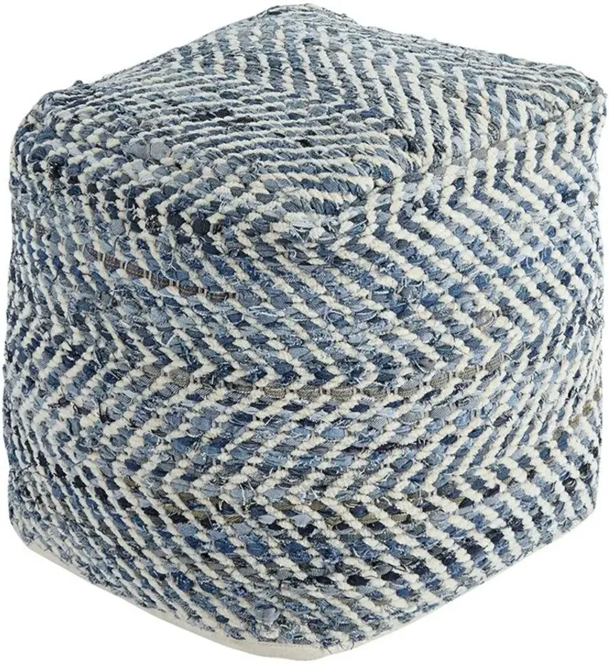 Signature Design by Ashley® Chevron Blue Pouf