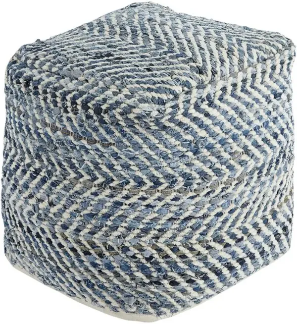 Signature Design by Ashley® Chevron Blue Pouf