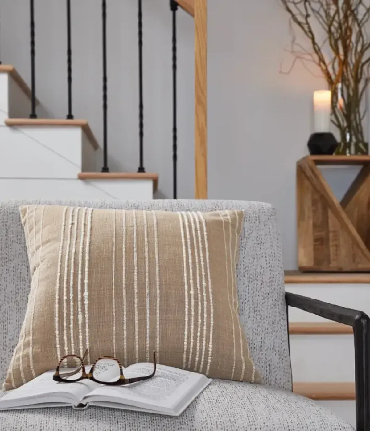 Signature Design by Ashley® Benbert Tan/White Throw Pillow