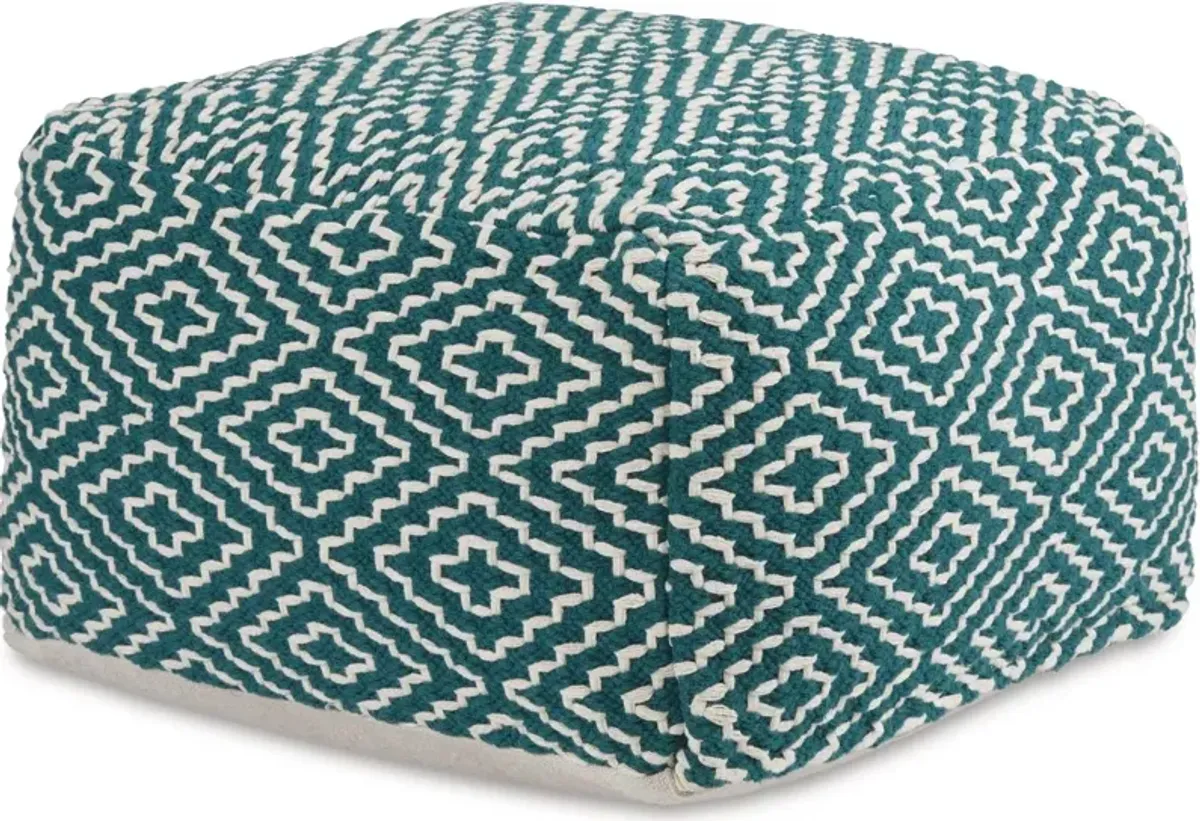 Signature Design by Ashley® Brynnsen Teal/Ivory Pouf