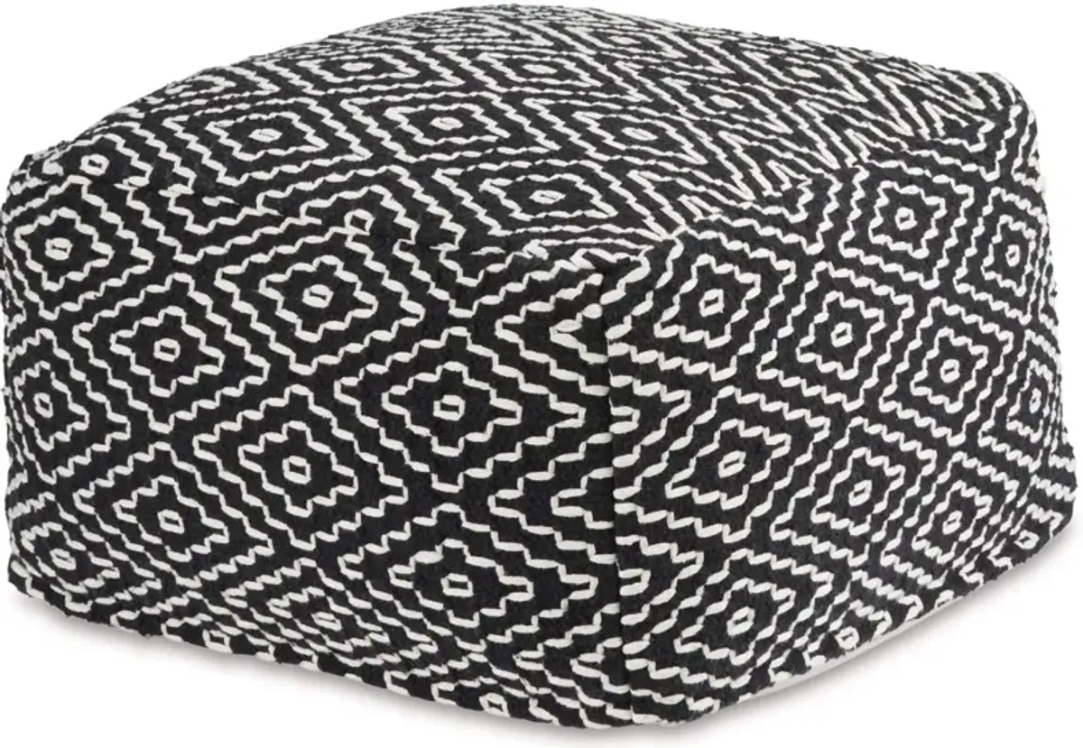 Signature Design by Ashley® Jasett Black/Ivory Pouf