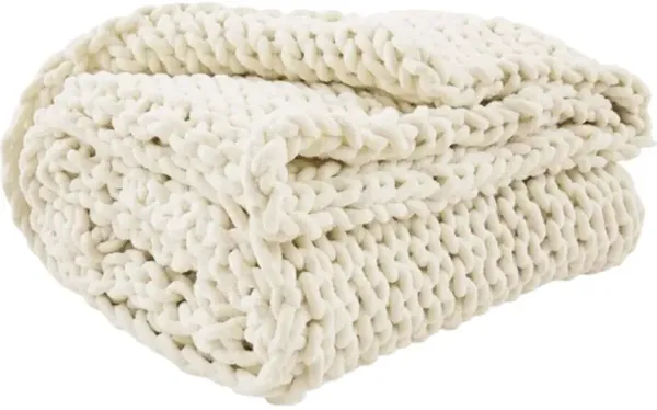 Signature Design by Ashley® Chaddon 3-Piece Ivory Throw Blanket Set