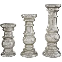 Signature Design by Ashley® Rosario 3-Piece Silver Candle Holder Set