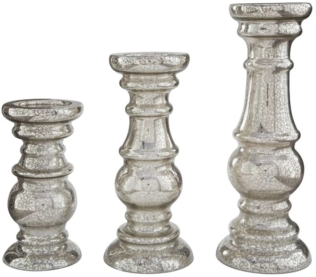 Signature Design by Ashley® Rosario 3-Piece Silver Candle Holder Set