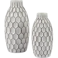 Signature Design by Ashley® Dionna 2-Piece White Vase Set