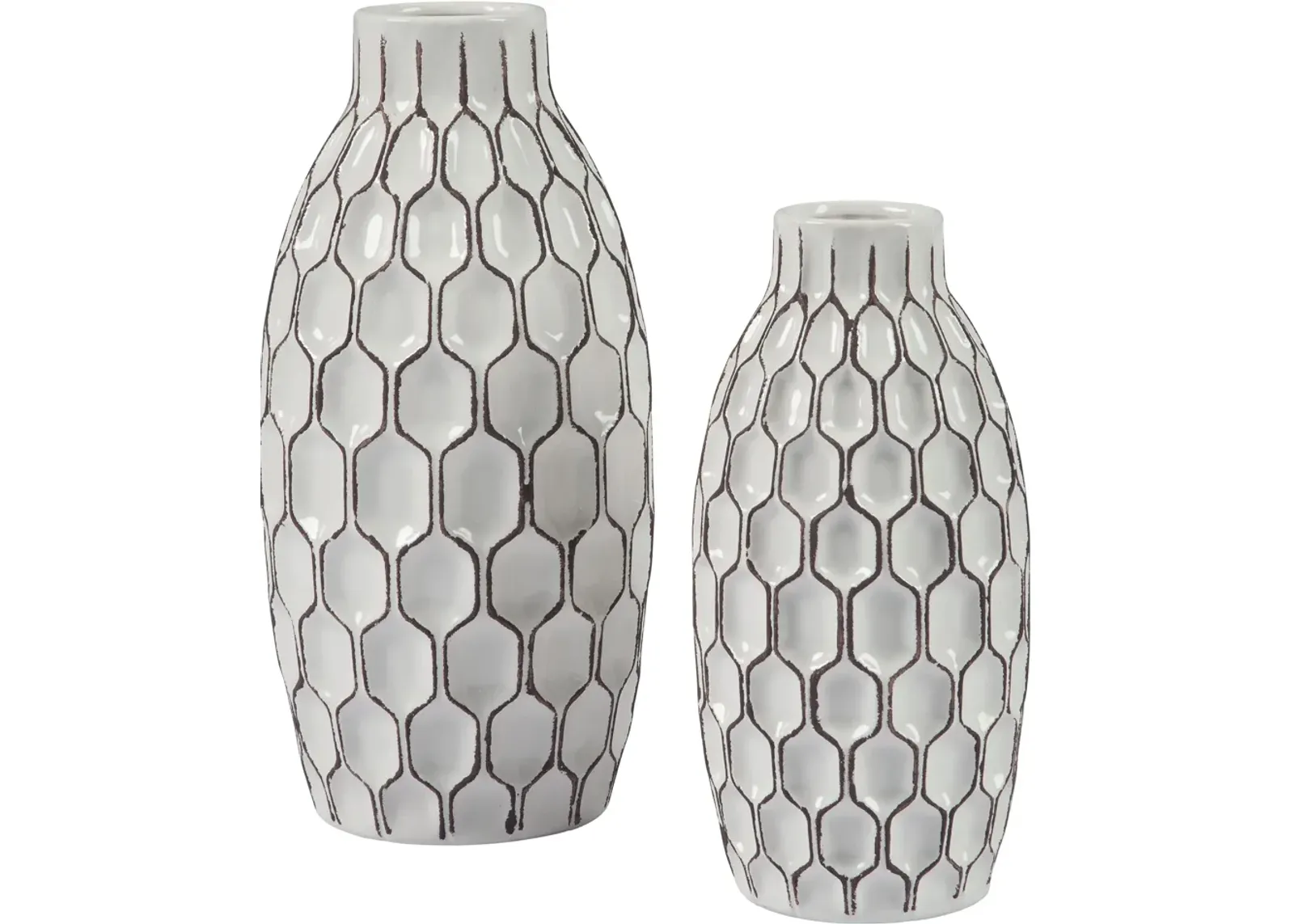 Signature Design by Ashley® Dionna 2-Piece White Vase Set