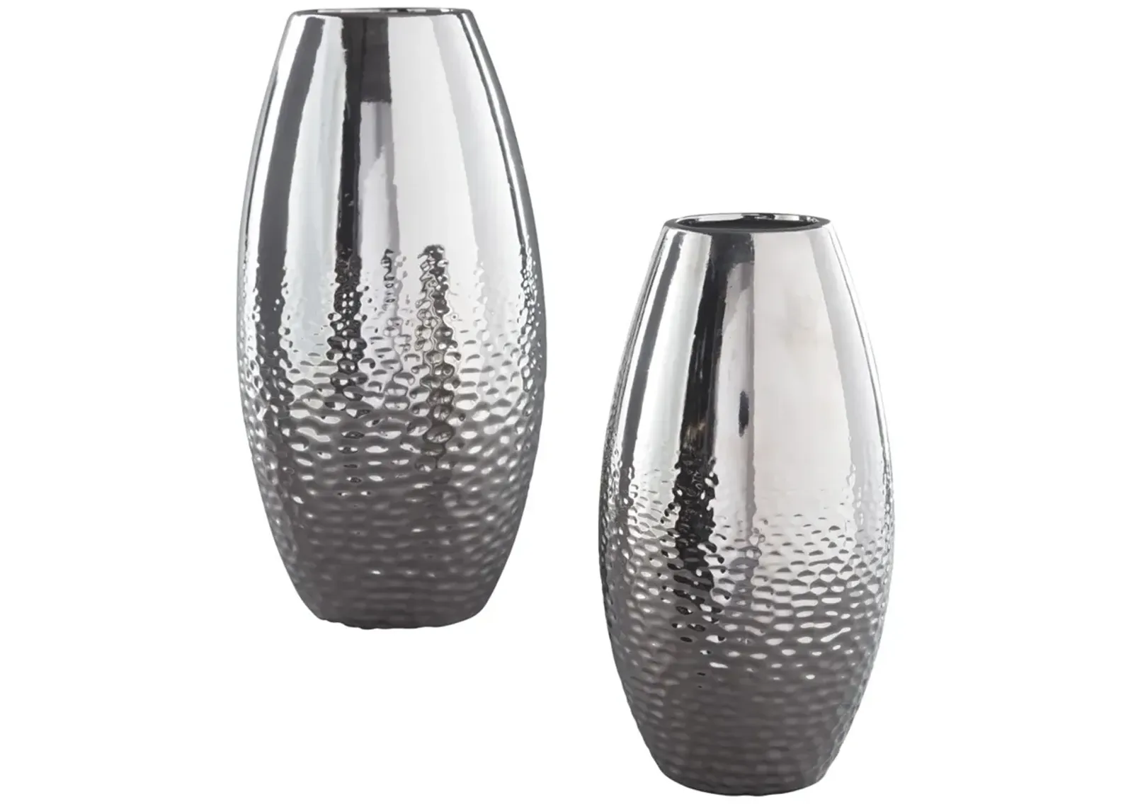 Signature Design by Ashley® Dinesh 2-Piece Silver Vase Set