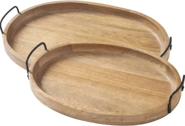 Signature Design by Ashley® Jocelyne 2-Piece Black/Brown Tray Set