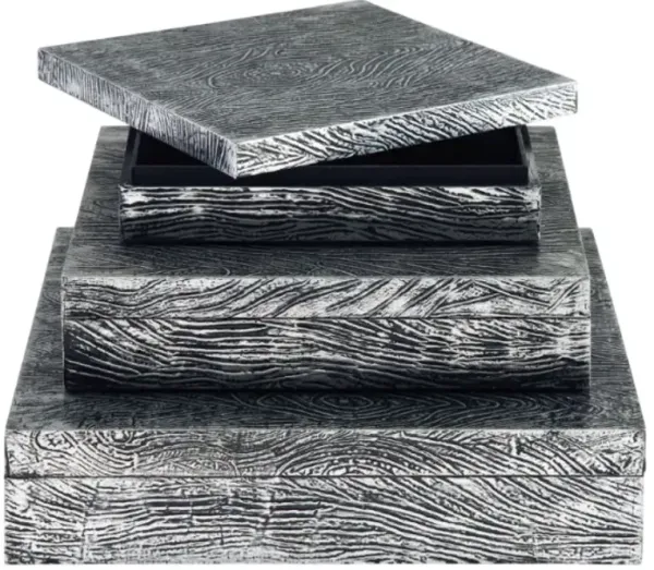 Signature Design by Ashley® Keldy 3-Piece Antique Pewter Box Set