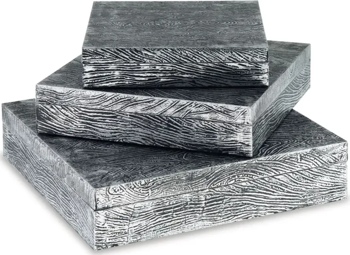 Signature Design by Ashley® Keldy 3-Piece Antique Pewter Box Set